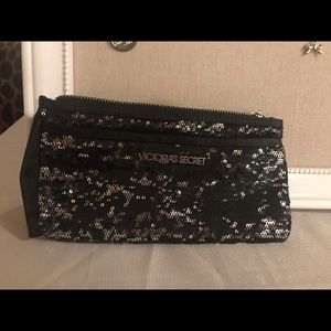 New Victoria’s Secret silver black sparkle clutch